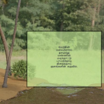 This 3D environment exhibits the past waterscape of Coimbatore. The waterscape represents the river, trees and butterflies with poetry in Tamil.