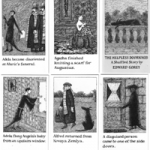 Cards from The Helpless Doorknob, Edward Gorey.